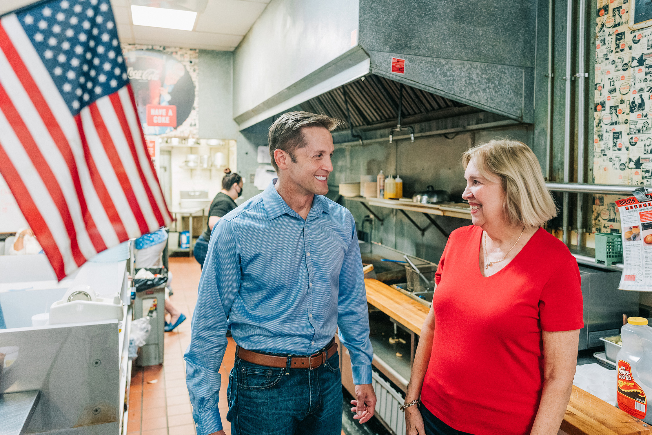 Rich McCormick with a small business owner